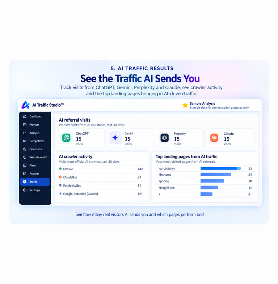 AI Traffic Studio AI Traffic Results — Sample Analysis